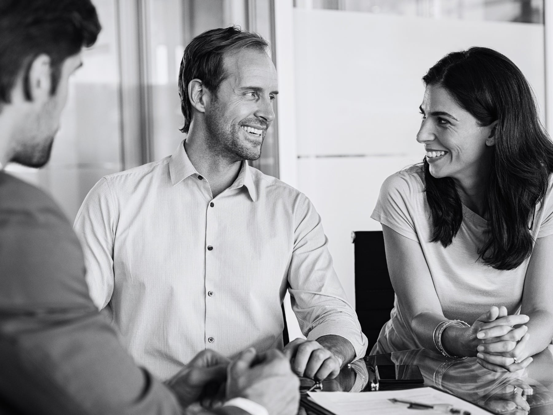 An adviser speaking with a couple